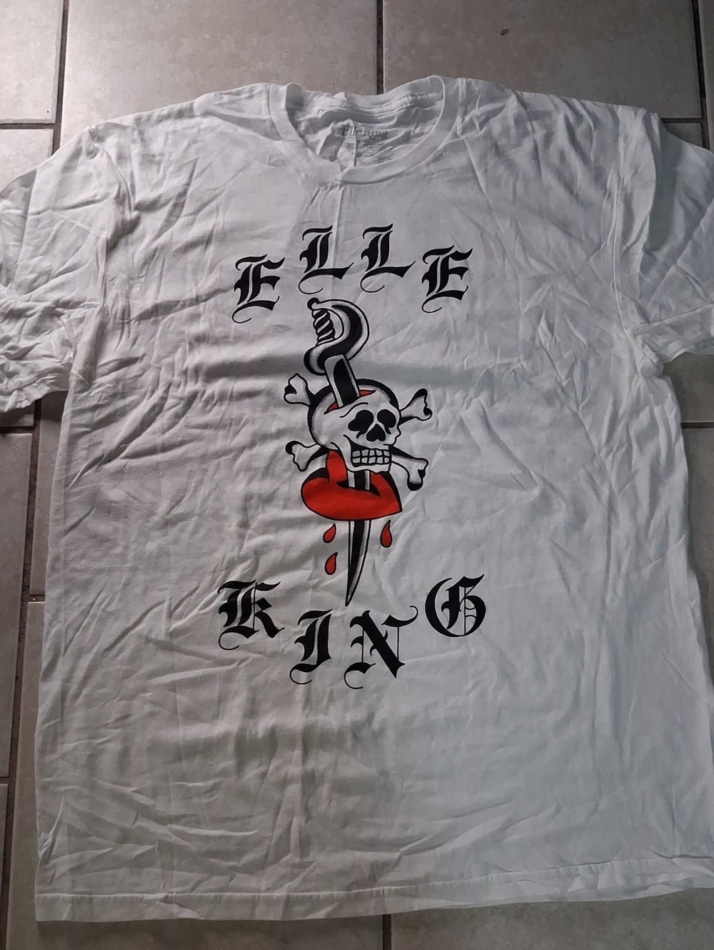Elle King Unisex Sz L White Graphic Authentic Licensed Band Tshirt NWOT